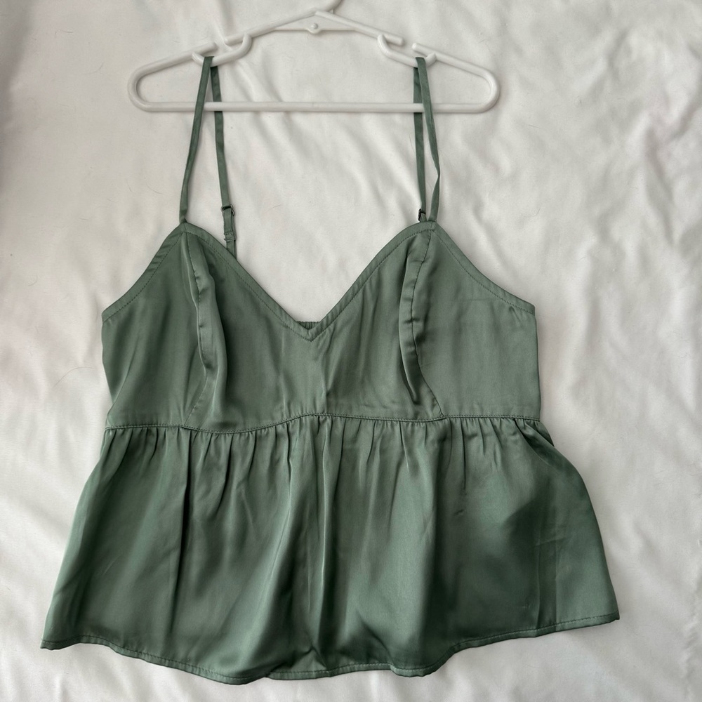 Green babydoll tank top
